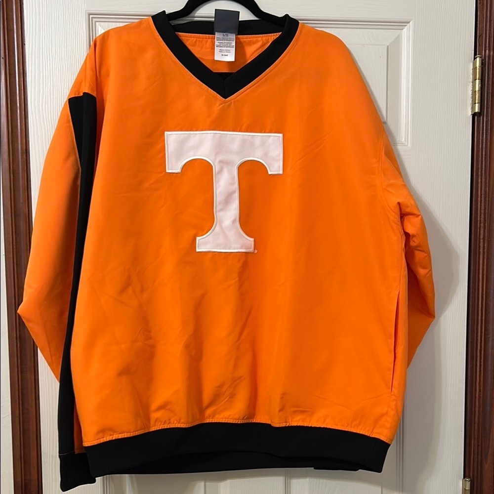 Tennessee Vibrant Orange V-Neck Pullover with White T Logo. New Without Tags